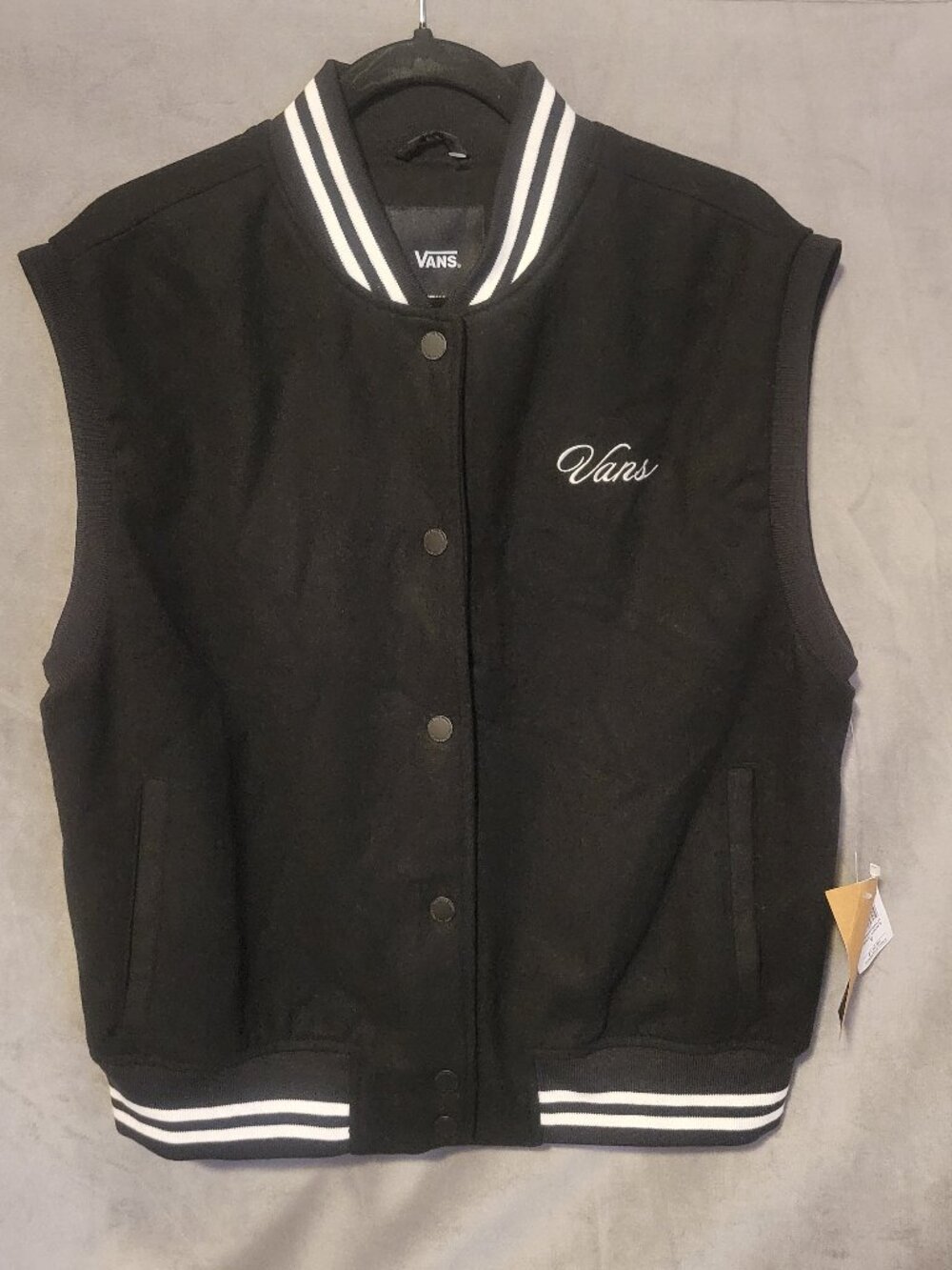 VANS Women’s Piper Stadium V Black White Vest Size Small NWT
